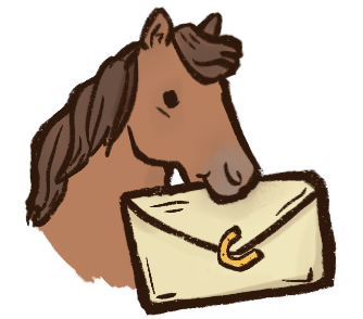 Horse holding a newsletter